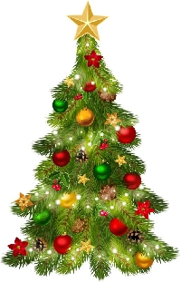 GAA:  Decorated Christmas Tree ATC