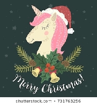 Unicorn Christmas ATC