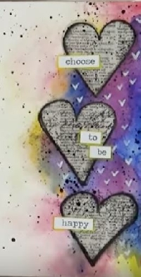 YTPC:  Art Journal Page #15: Text Hearts