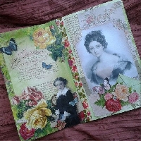 VJP: Book Page, Vintage Lady, and Butterfly