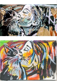 MA: Cat Street Art postcard