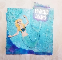 DeConstructed Art Journal Page: Mermaids