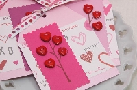 Valentine Inspired Stationery in Pink /Purple/Red