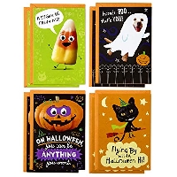 Halloween card with flat surprise.