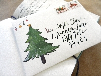 Mail Art Decorated Envelope Christmas Card - USA