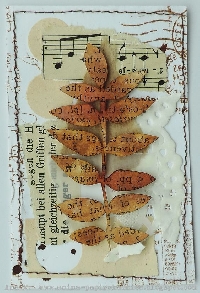 AACG: Collaged ATC with Book Page Leaf