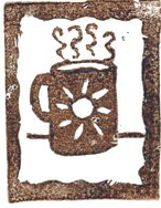 Hand-carved rubber or Linoleum stamp ATC