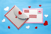 Mail Art Decorated Envelope Valentine's Day Card