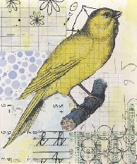 MFF: Collaged ATC with a Bird