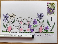 Easter Mail Art Decorated Envelope - USA