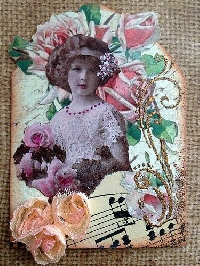 GAA: Vintage Child, Flowers, and Sheet Music  ATC