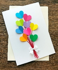 Extra love handmade card with hearts 