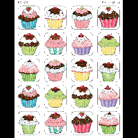 Cupcake Stickers 