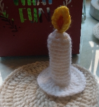 Christmas Candle Ornament - knit or crochet