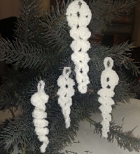 Christmas knit or crochet tree icicles