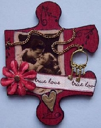 Altered Puzzle Piece with a Heart