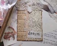 YTPC: Book Page and Lace Journal Card