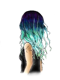 AMA: Hand-drawn ATC turquoise haired girl