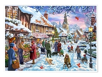 Recycled Christmas Card Postcard ~ Winter Scene