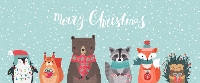 Recycled Christmas Card Postcard ~ Animals