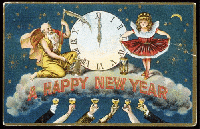 USA  New Year Postcard