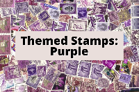 Themed Postage Stamps: Purple ☂️🎆🔮
