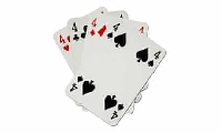 4 playing cards of Fours