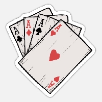 4 playing cards of Aces