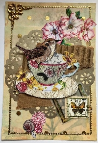 VJP: Creative Mixed Media Collage 4x6 Journal Page