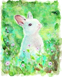 WIYM:  Index Card Art:  Spring Rabbit