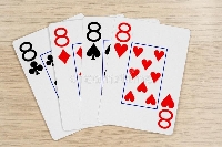 4 playing cards of Eights X2 partners 
