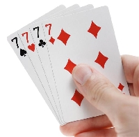 4 playing cards of Sevens X2 partners 