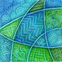 ZZ ~ Color tangles! Blue and Green.