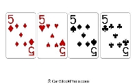 4 playing cards of Fives X2 Partners 