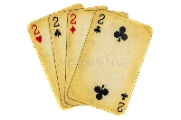 4 Playing cards of Twos X2 Partners 
