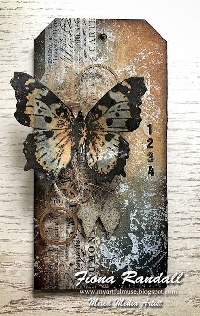 AACG: Butterfly Tag with Collaged Background
