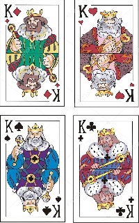 4 playing cards of kings X2 partners #2
