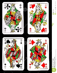 4 playing cards of Queens X2 partners #2