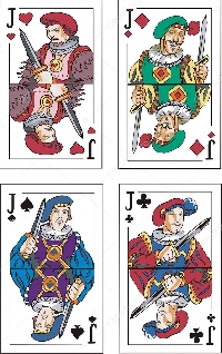 4 playing cards of Jack's X2 partners #2