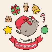 Cat Christmas/Holiday Card & Some Stickers 😻🎄 INTL