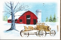 Scavenger Hunt Holiday card #7 Red Barn