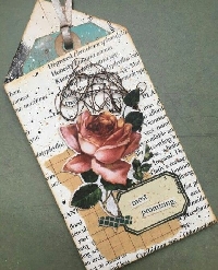VC: Mixed Media Tag with a Rose