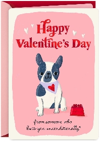 2 Partner Puppy Dog Valentine's Day Card - USA