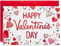 3 Partner Valentine's Day Card & Stickers USA