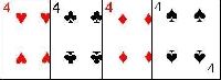 4 playing cards of Fours X2 Partners #2