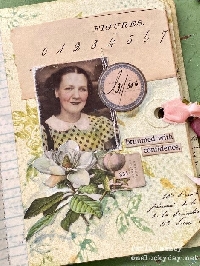 VJP: Journal Page with Flowers, Label, and Script