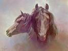 Handmade Postcard Farm Animal Series ~ Horses