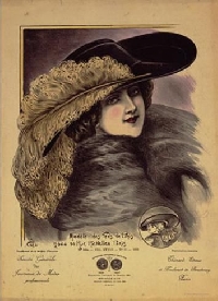 GAA: lady with an Extreme Hat Gothic arch ATC