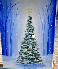 Upcycled Christmas Card PC - winter scene