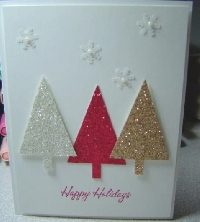 Upcycled Christmas Card PC - Glitter